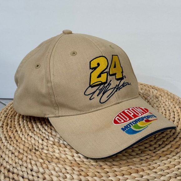 Dupont Motorsport Jeff Gordon # 24 Nascar cap hat strapback Tan - Picture 1 of 7